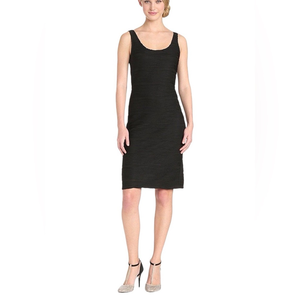 New York Collection‎ Textured Body Con Sleeveless Black Dress Size Large